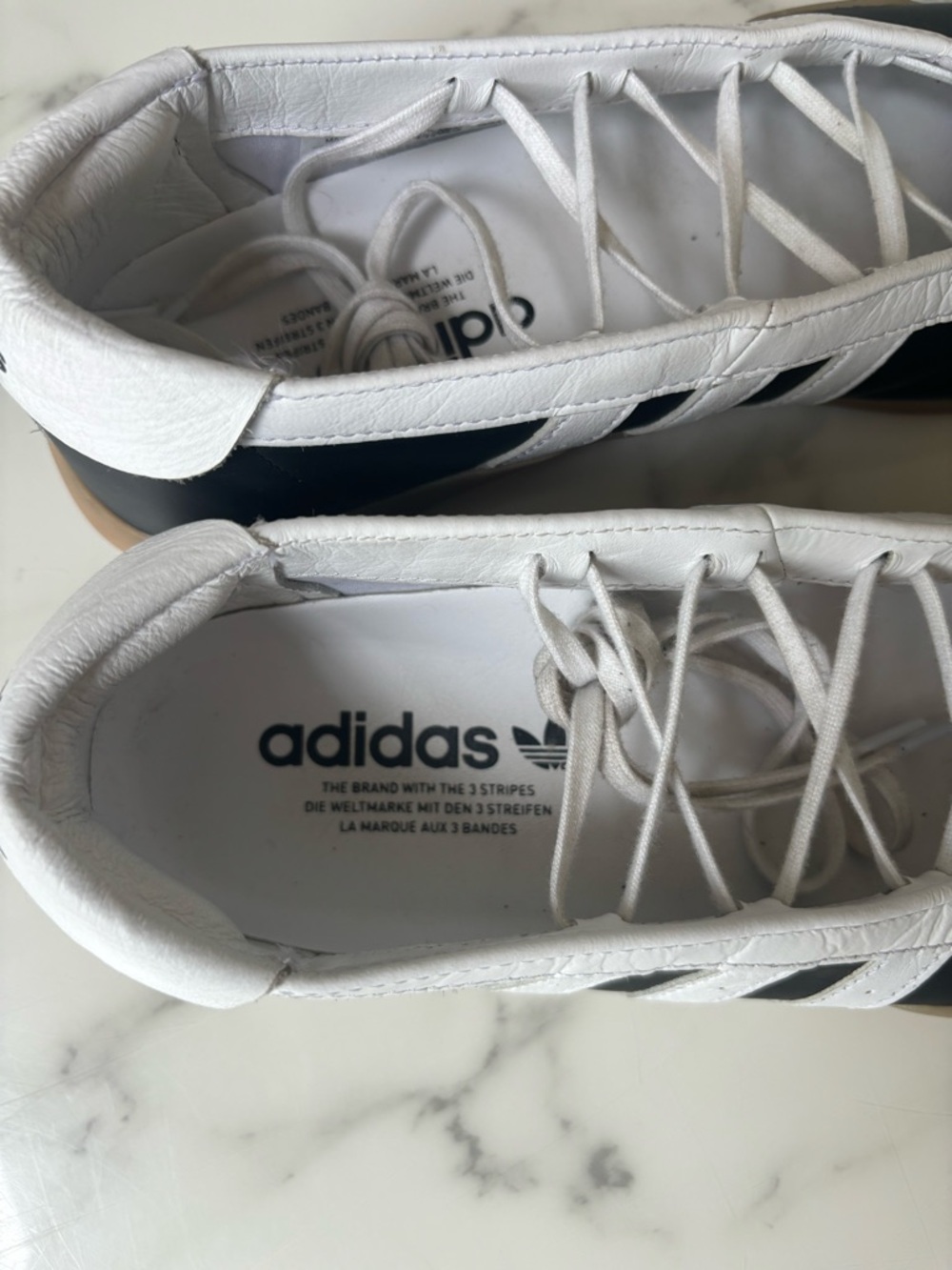 Adidas Women’s Taekwondo Mei Black and White Leather Lace-Up Ballet Sneakers - Picture 2 of 4
